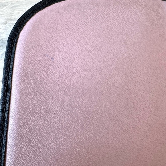 Coach Kristin Envelope Trifold Wallet Black Leather Silver Closure Pink Interior - Picture 10 of 14